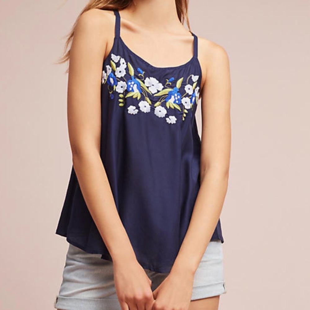 Anthropologie Inari Lace Tank Tropical Beachy Blouse Womens
